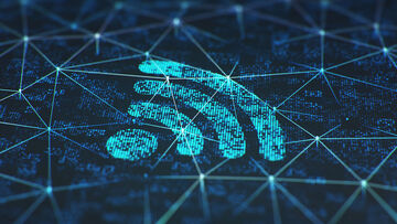 SD-X A wifi symbol and numerous network connections illustrates the comprehensive site networking capabilities of SD-X by T Business.