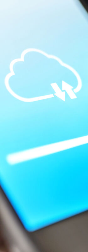 Cloud Computing A smartphone with a cloud on the display visualizes apps which are ready for cloud computing, a T Business solution.