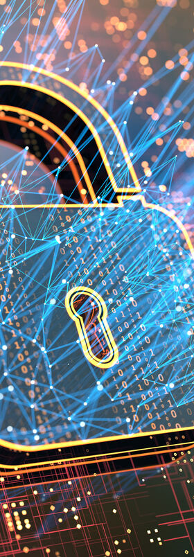 Small Business Security A graphical lock that symbolizes security for small businesses