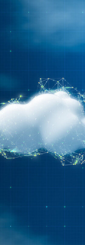 Data security A cloud with a stylized network symbolizes how to exploit cloud potential with data security solutions from T Business.