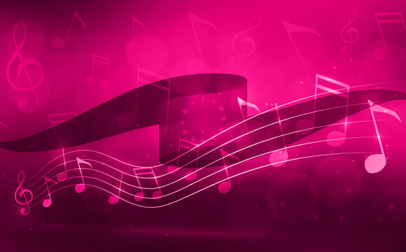 Musical note loop for the “Melody of Europe” project on a magenta background.