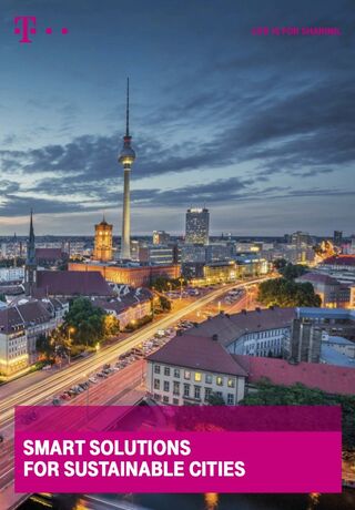 Cover image for the Telekom whitepaper about smart solutions for sustainable cities.