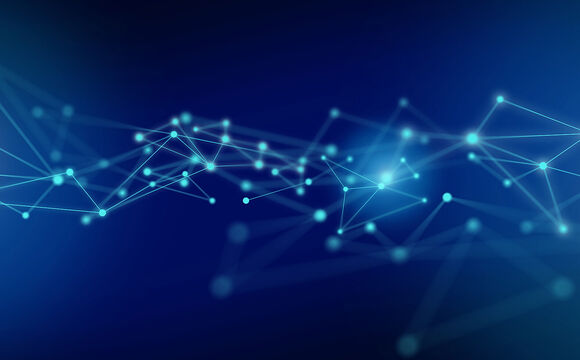 Blue digital structure that represents SD-WAN as a connectivity solution