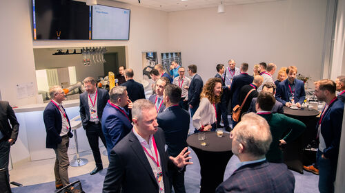 Digital Transformation of Manufacturing Industry The crowded Telekom Business Europe booth at Digital Transformation of Manufacturing Industry