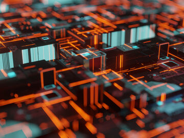 Technology lines that represent the intelligent network of a smart city