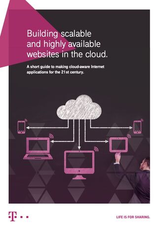Cover image of the Telekom eBook about creating scalable and highly available websites in the cloud.
