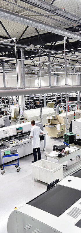 Modern industrial factory for the production of electronic components, that are used for banking and financial solutions
