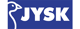 The logo of JYSK, a partner of Telekom Business.